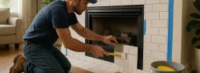 Repairing Cracked Fireplace Tiles Port Credit, Mississauga